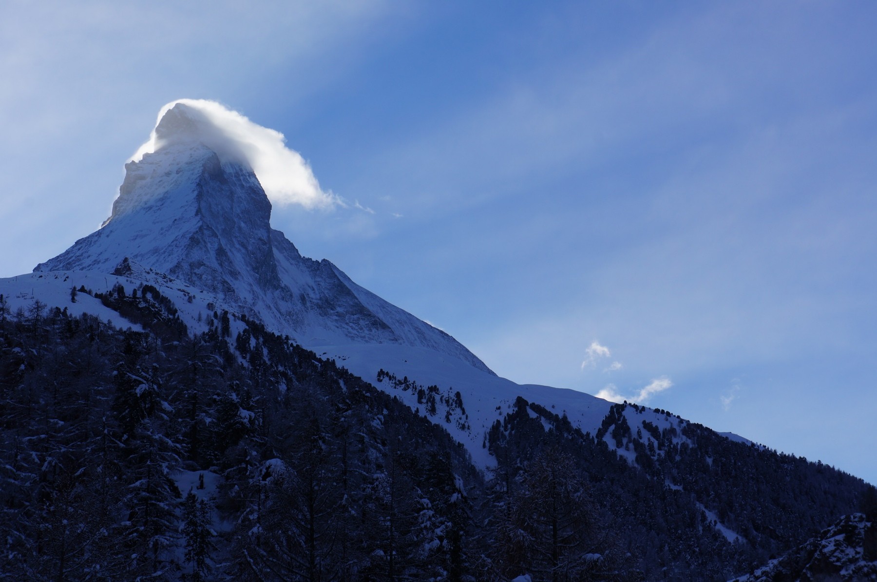 Das mächtige Matterhorn: Wie eine Hüterin mit wehendem Haar!